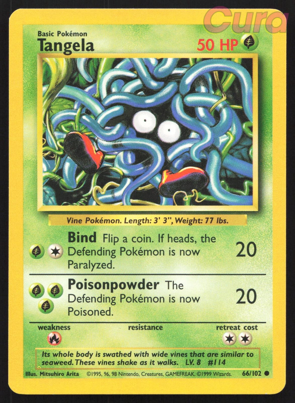 66/102 Tangela - Common - Base Set Unlimited LP