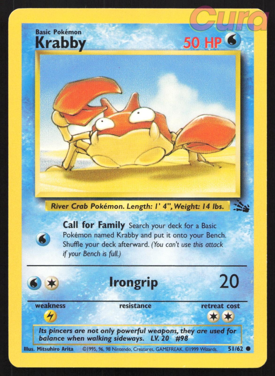 51/62 Krabby Unlimited - Common - Fossil NM