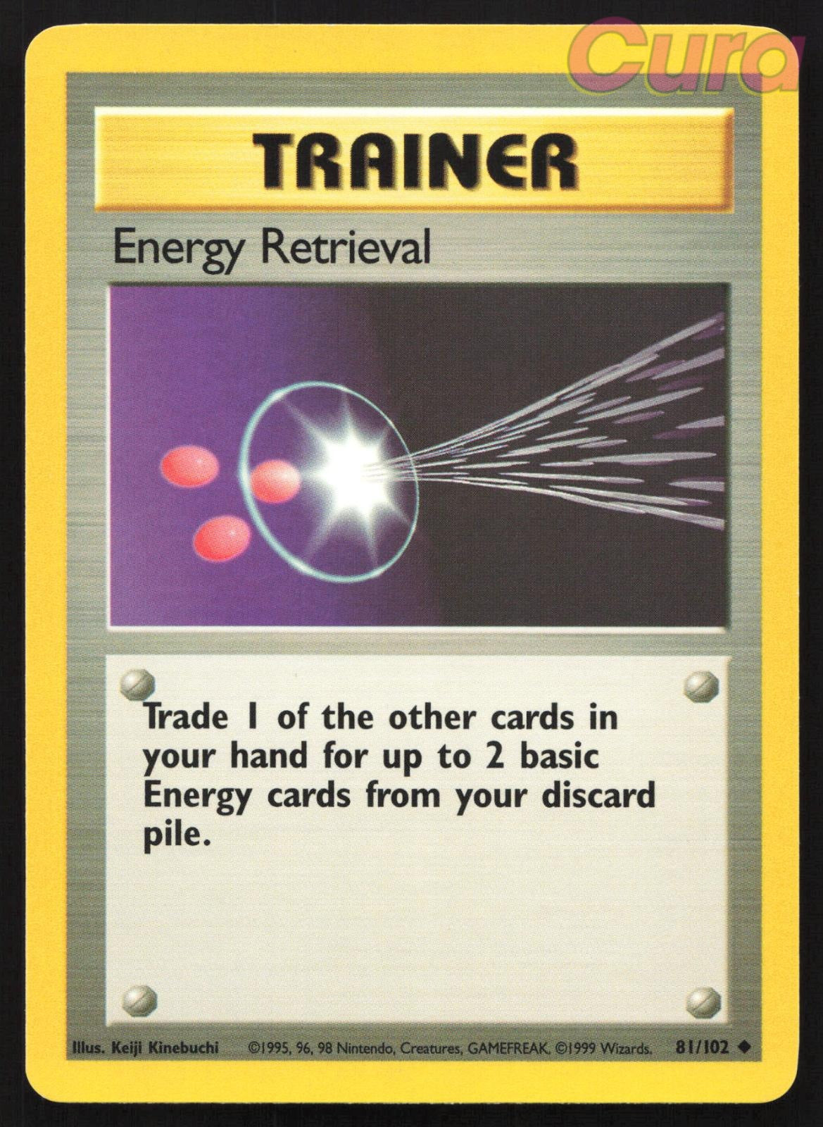 81/102 Energy Retrieval - Uncommon - Base Set Unlimited NM