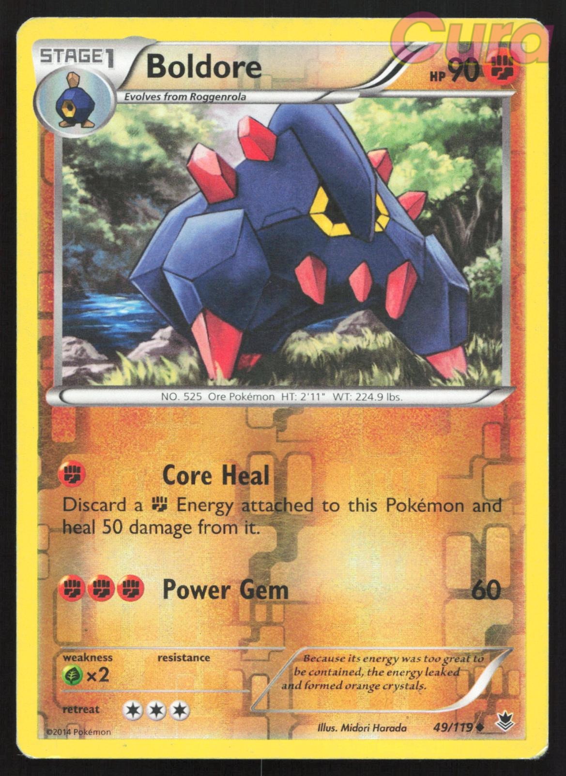 49/119 Boldore Reverse Holo - Uncommon - Phantom Forces HP
