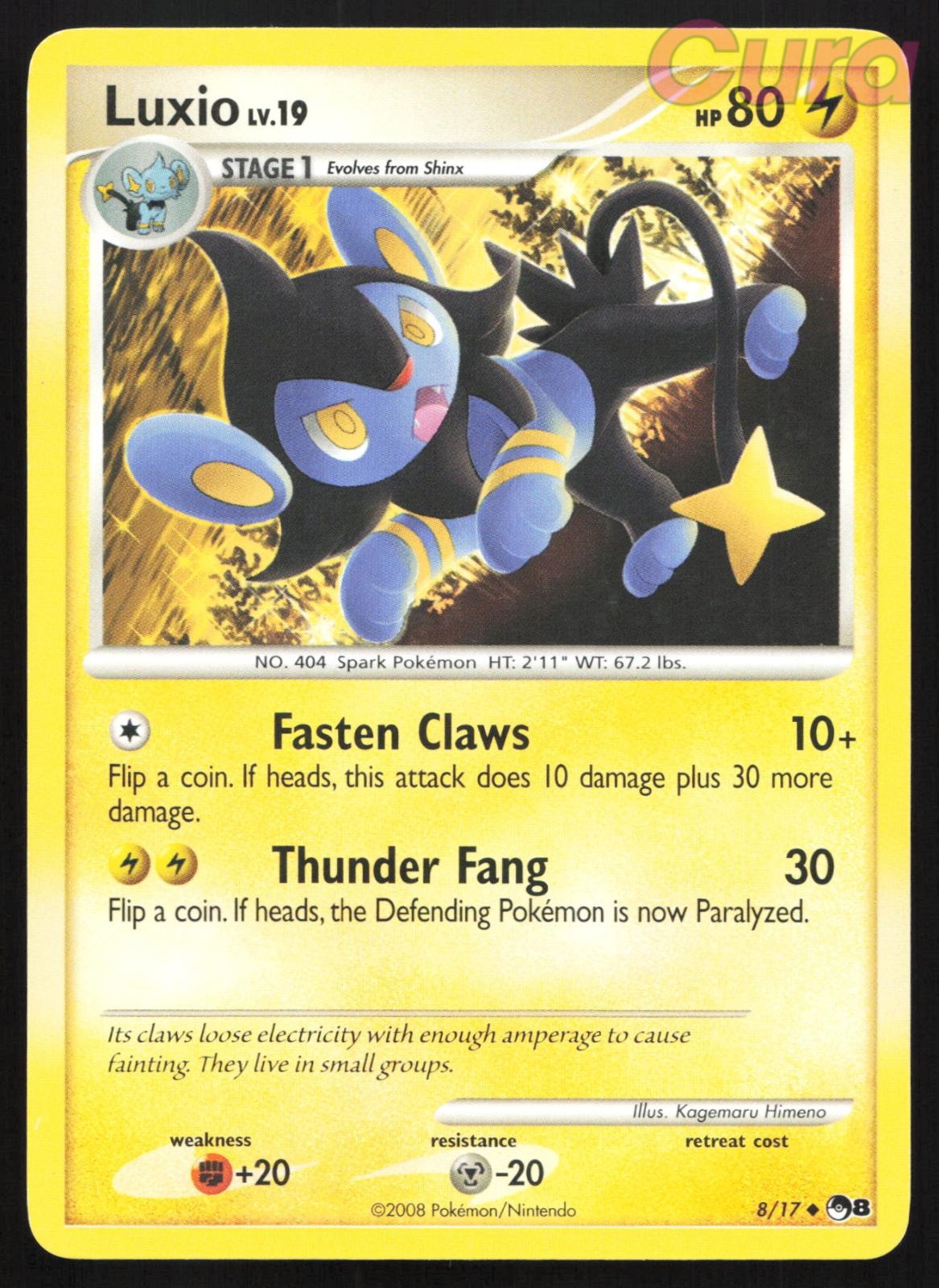 8/17 Luxio - Uncommon - POP Series 8 NM