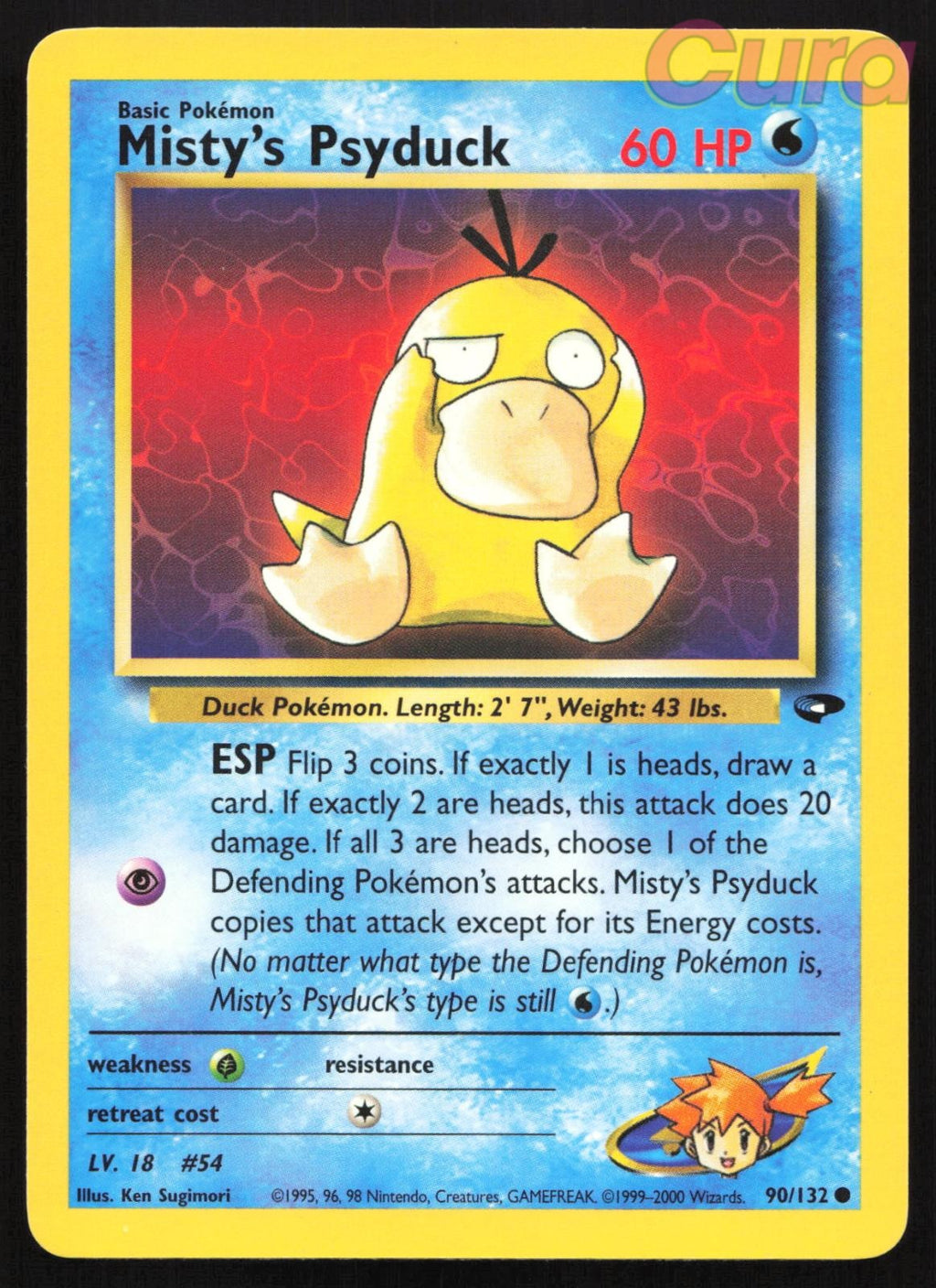90/132 Misty's Psyduck Unlimited - Common - Gym Challenge LP