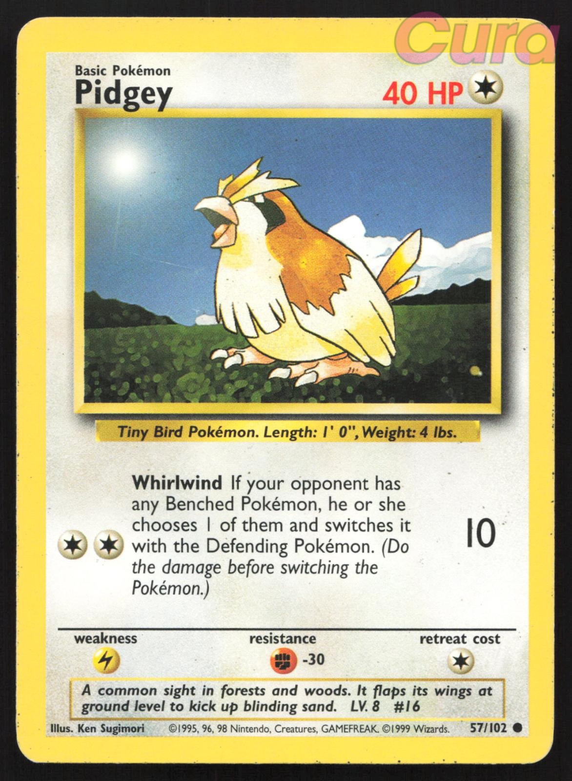 57/102 Pidgey - Common - Base Set Unlimited MP