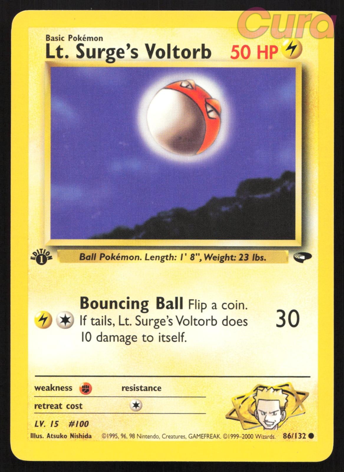 86/132 Lt. Surge's Voltorb 1st Edition - Common - Gym Challenge NM