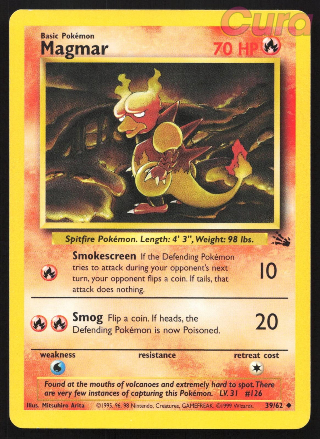 39/62 Magmar Unlimited - Uncommon - Fossil LP