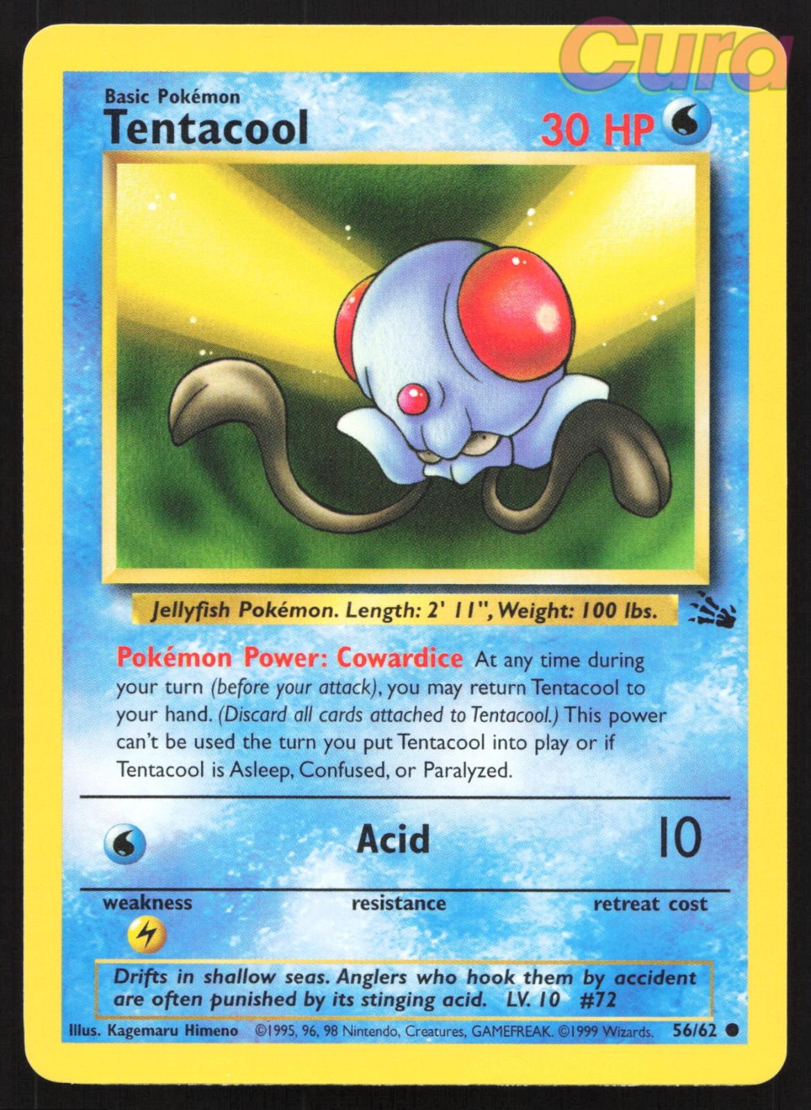 56/62 Tentacool Unlimited - Common - Fossil NM