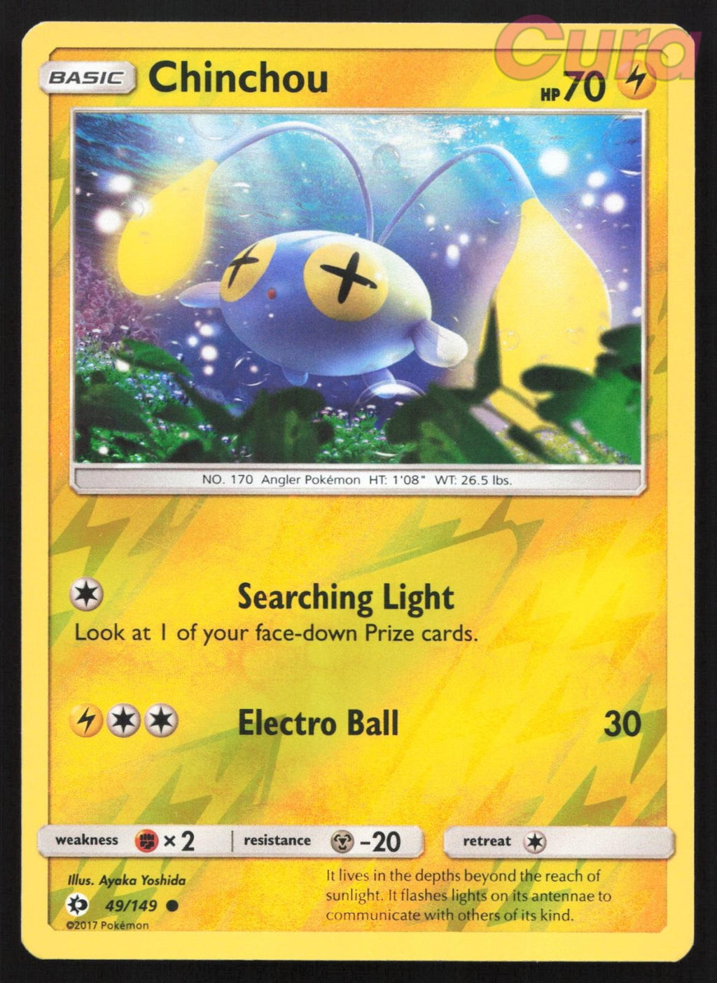 49/149 Chinchou Reverse Holo - Common - SM Base Set LP