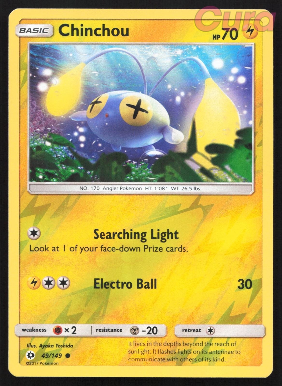 49/149 Chinchou Reverse Holo - Common - SM Base Set LP