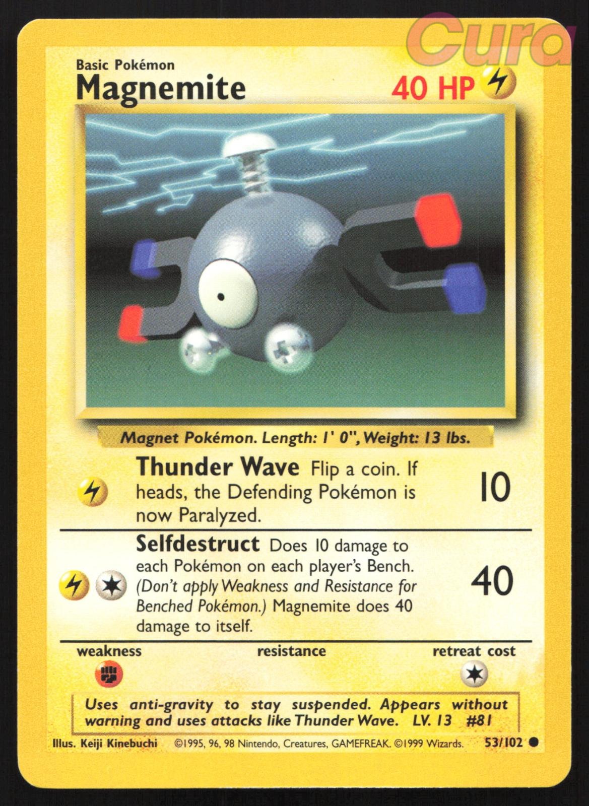 53/102 Magnemite - Common - Base Set Unlimited LP