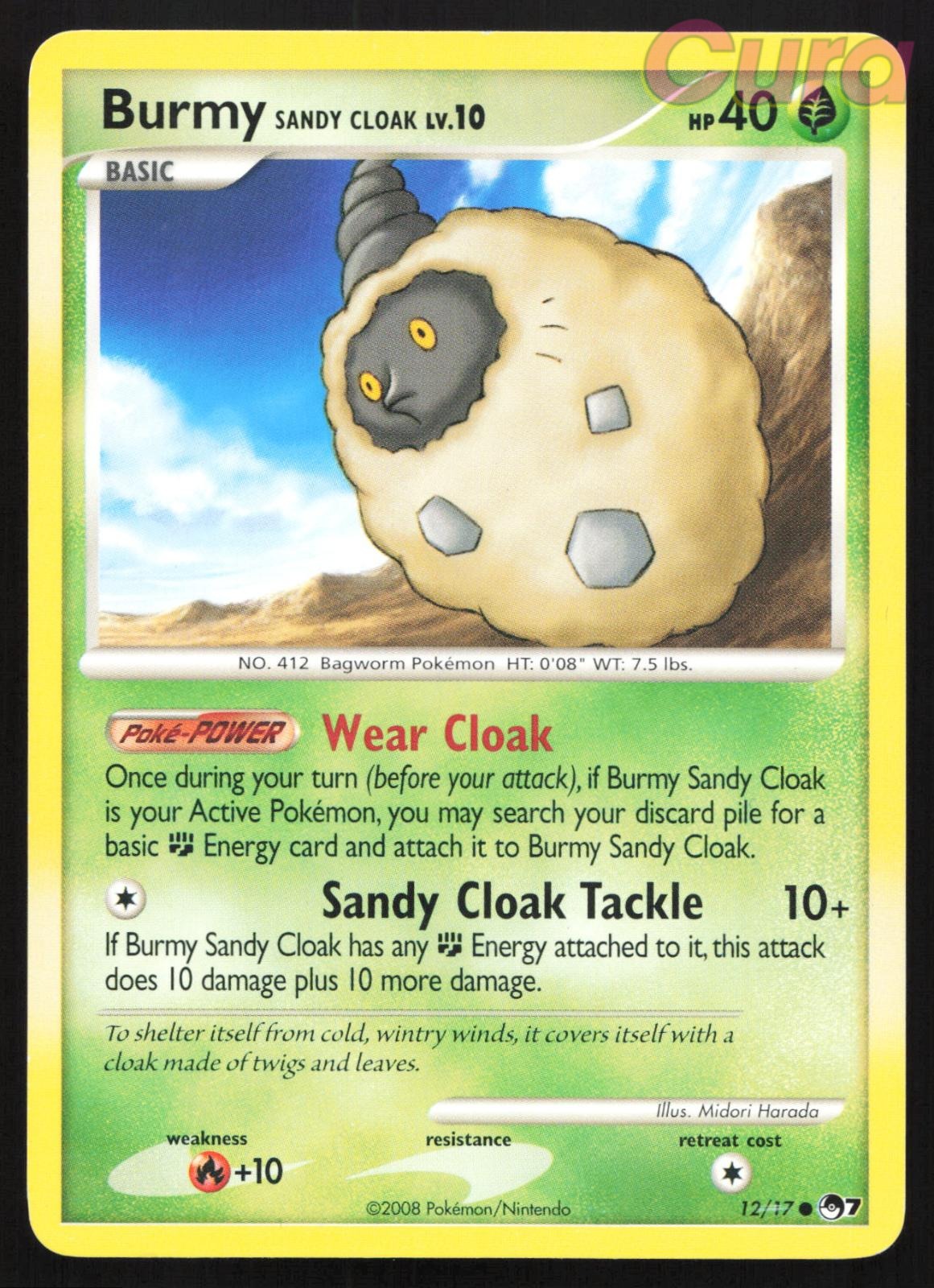 12/17 Burmy Sandy Cloak - Common - POP Series 7 MP