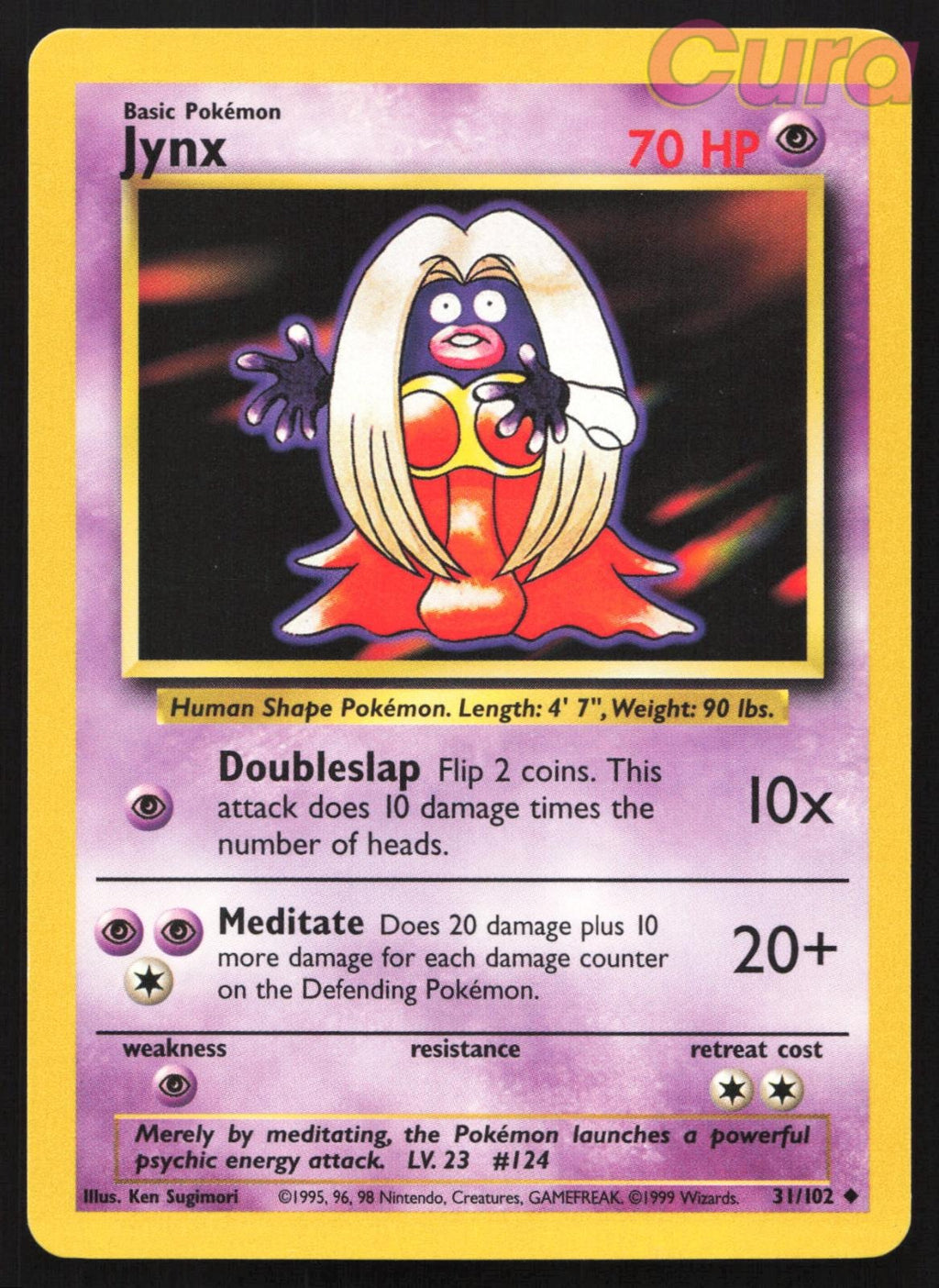 31/102 Jynx - Uncommon - Base Set Unlimited NM