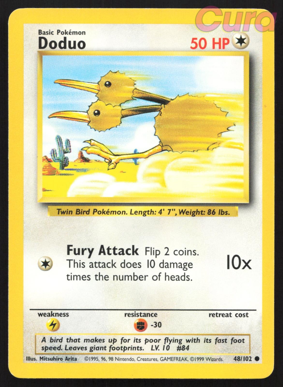48/102 Doduo - Common - Base Set Unlimited LP