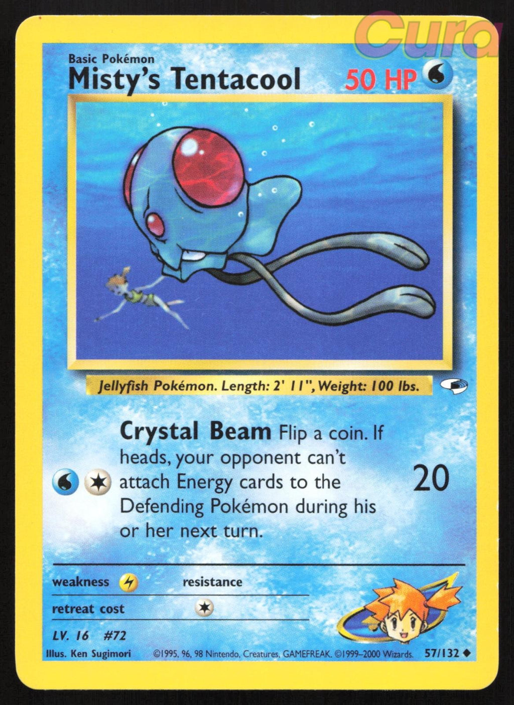57/132 Misty's Tentacool Unlimited - Uncommon - Gym Heroes LP