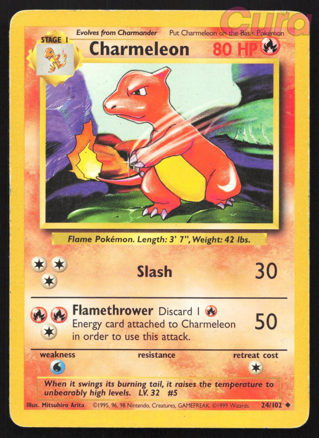 24/102 Charmeleon - Uncommon - Base Set Unlimited MP