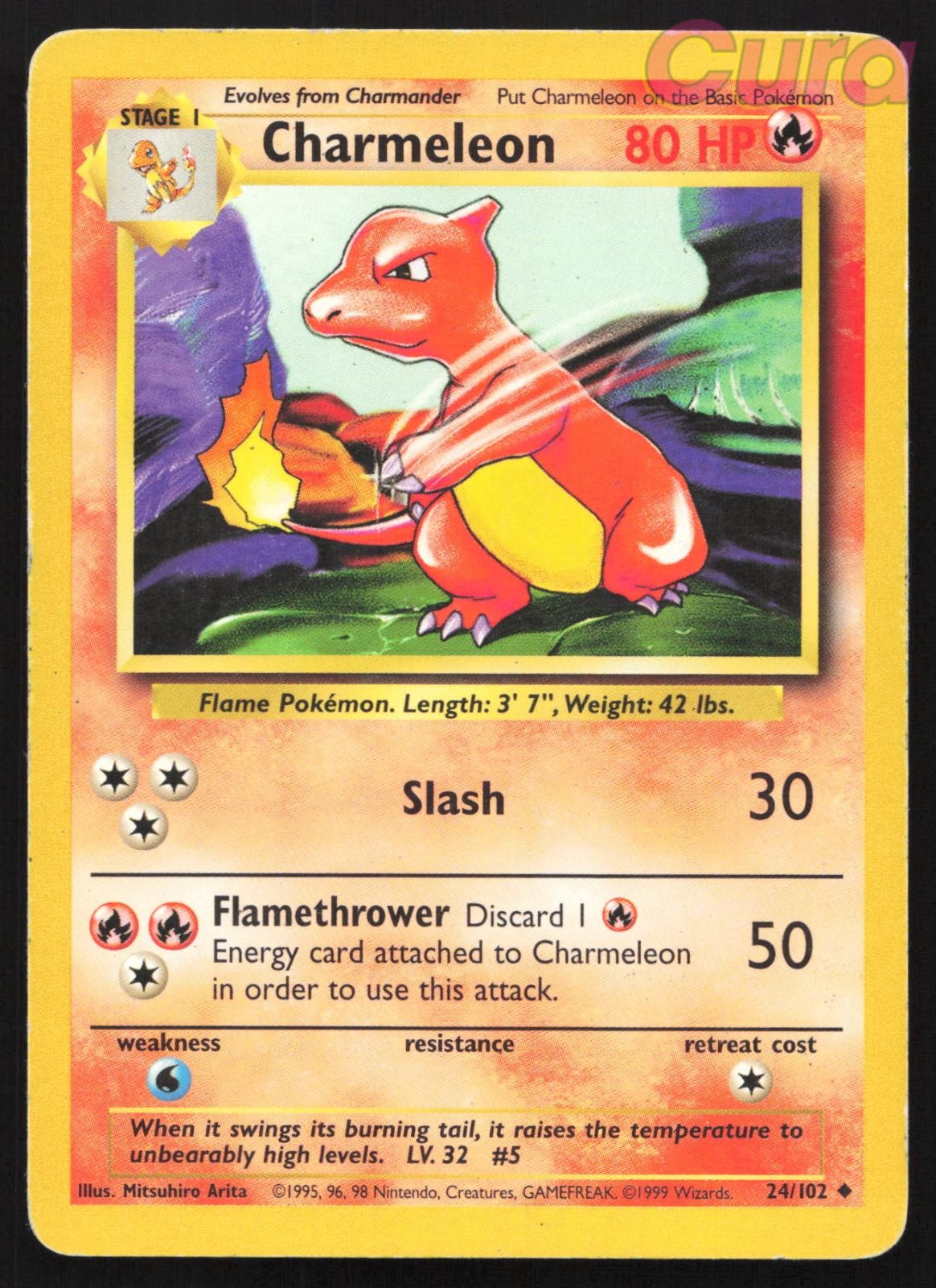 24/102 Charmeleon - Uncommon - Base Set Unlimited MP