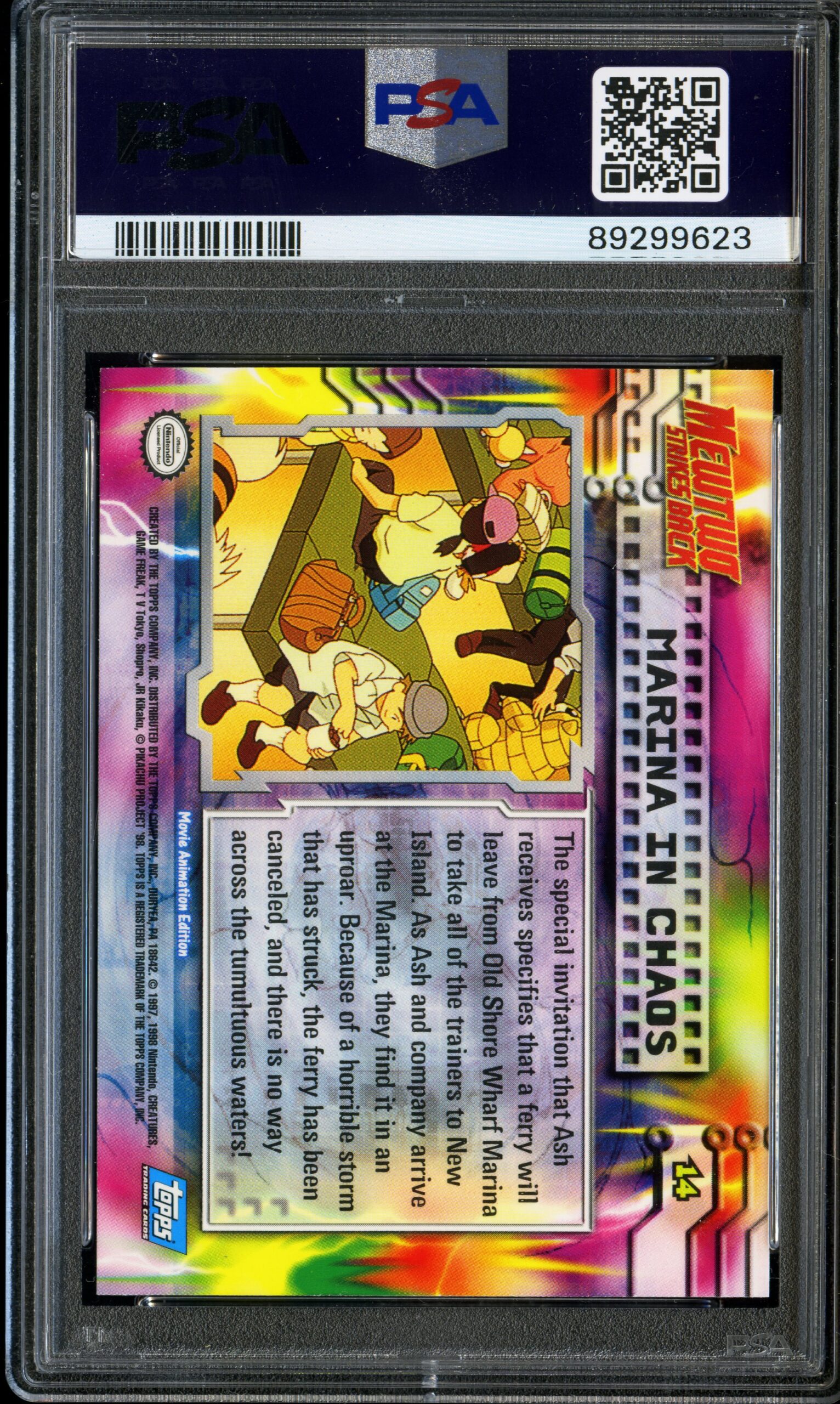 Movie Edition Marina/Chaos-Rainbow Foil #14 Nm-Mt 8 1999 Topps Pokemon PSA