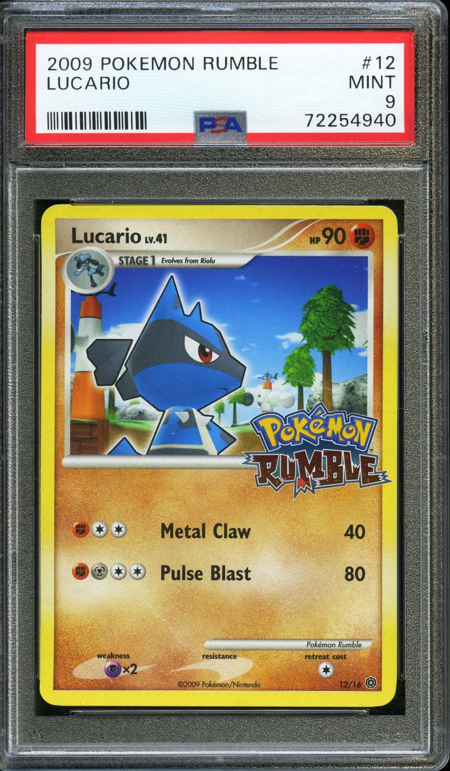 #12 Lucario 2009 Pokemon Rumble PSA 9 MINT