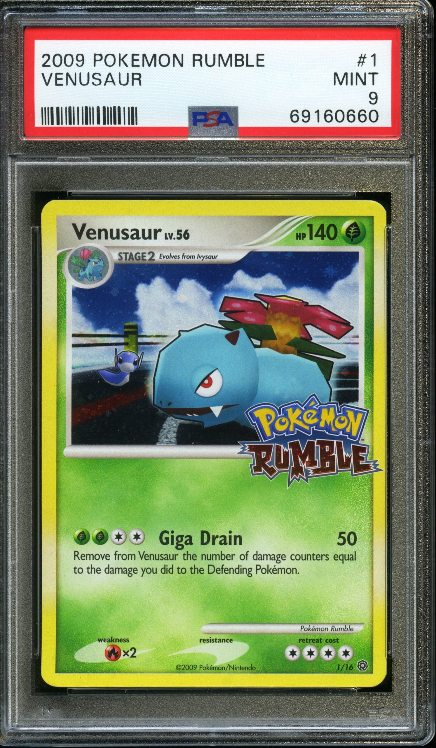 #1 Venusaur 2009 Pokemon Rumble PSA 9