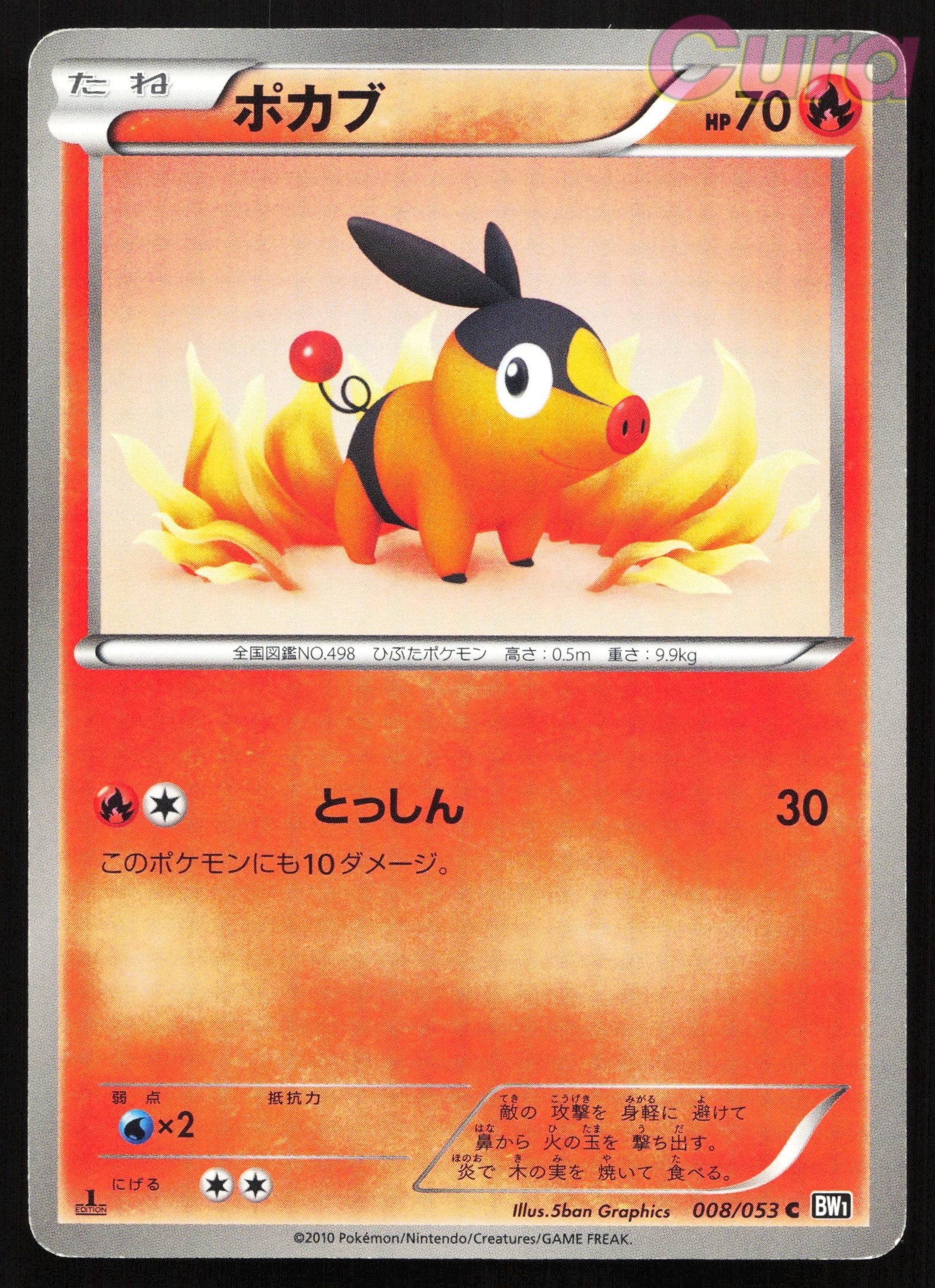 008 Tepig - Common - Black Collection Japanese LP