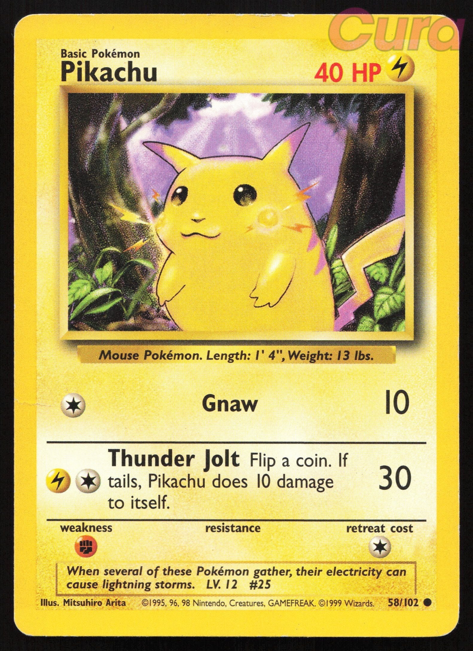 58 Pikachu - Common - Base Set MP