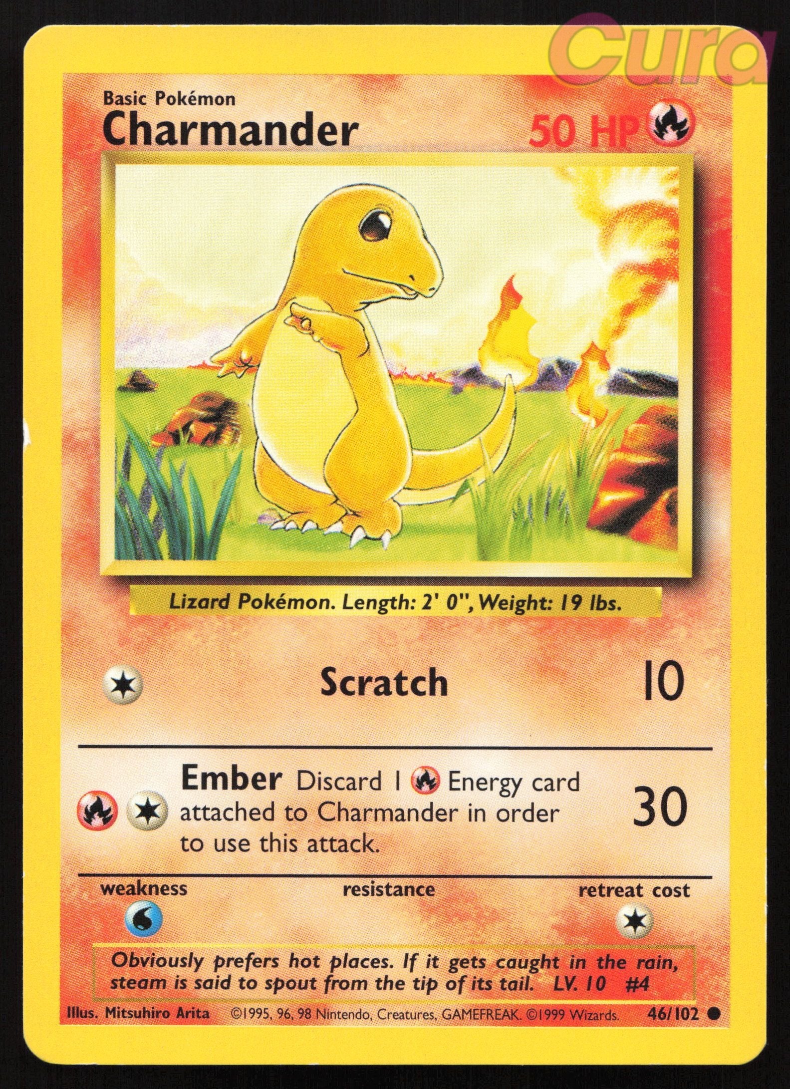 46 Charmander - Common - Base Set LP