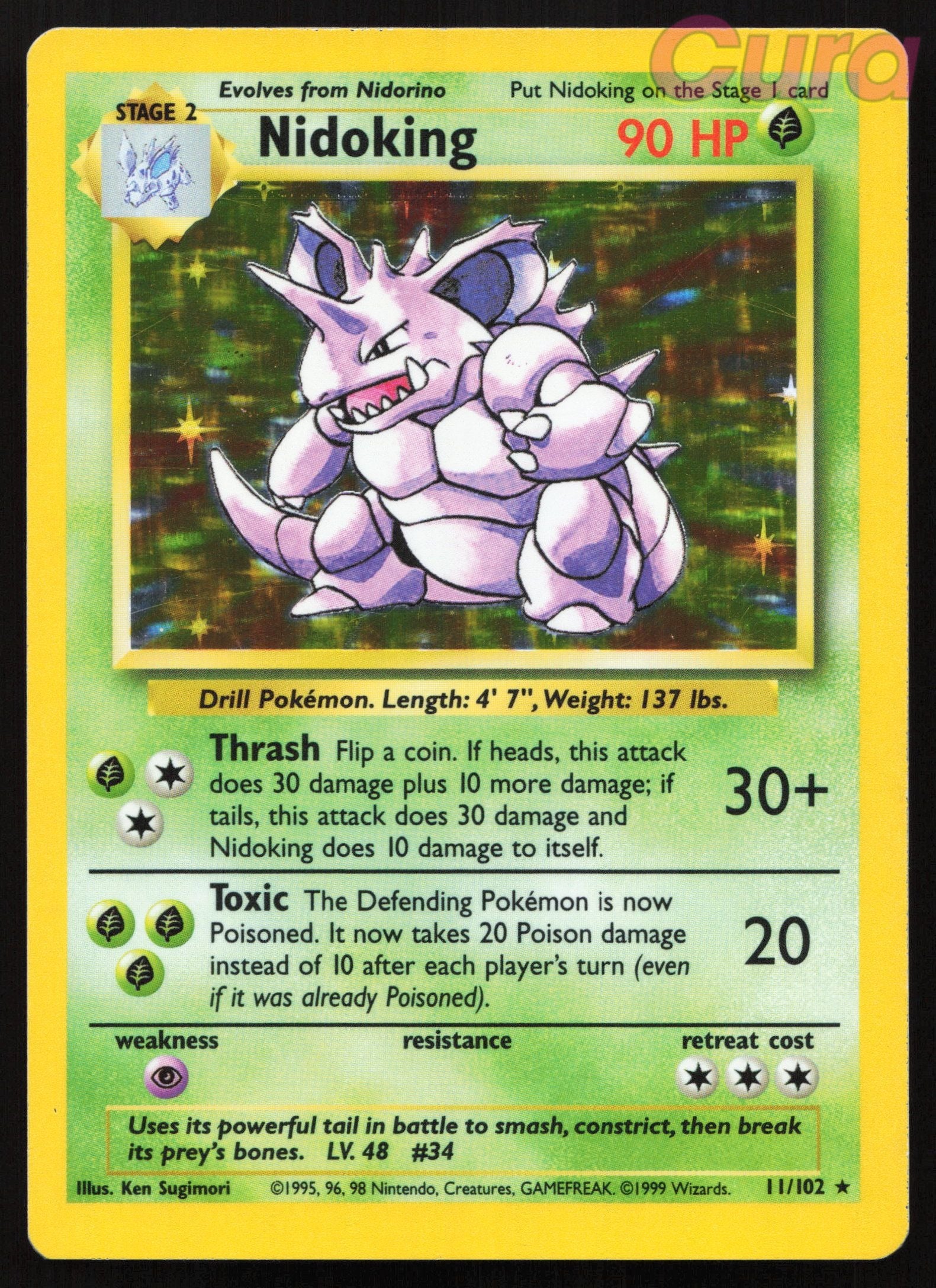 11 Nidoking - Rare - Base Set LP