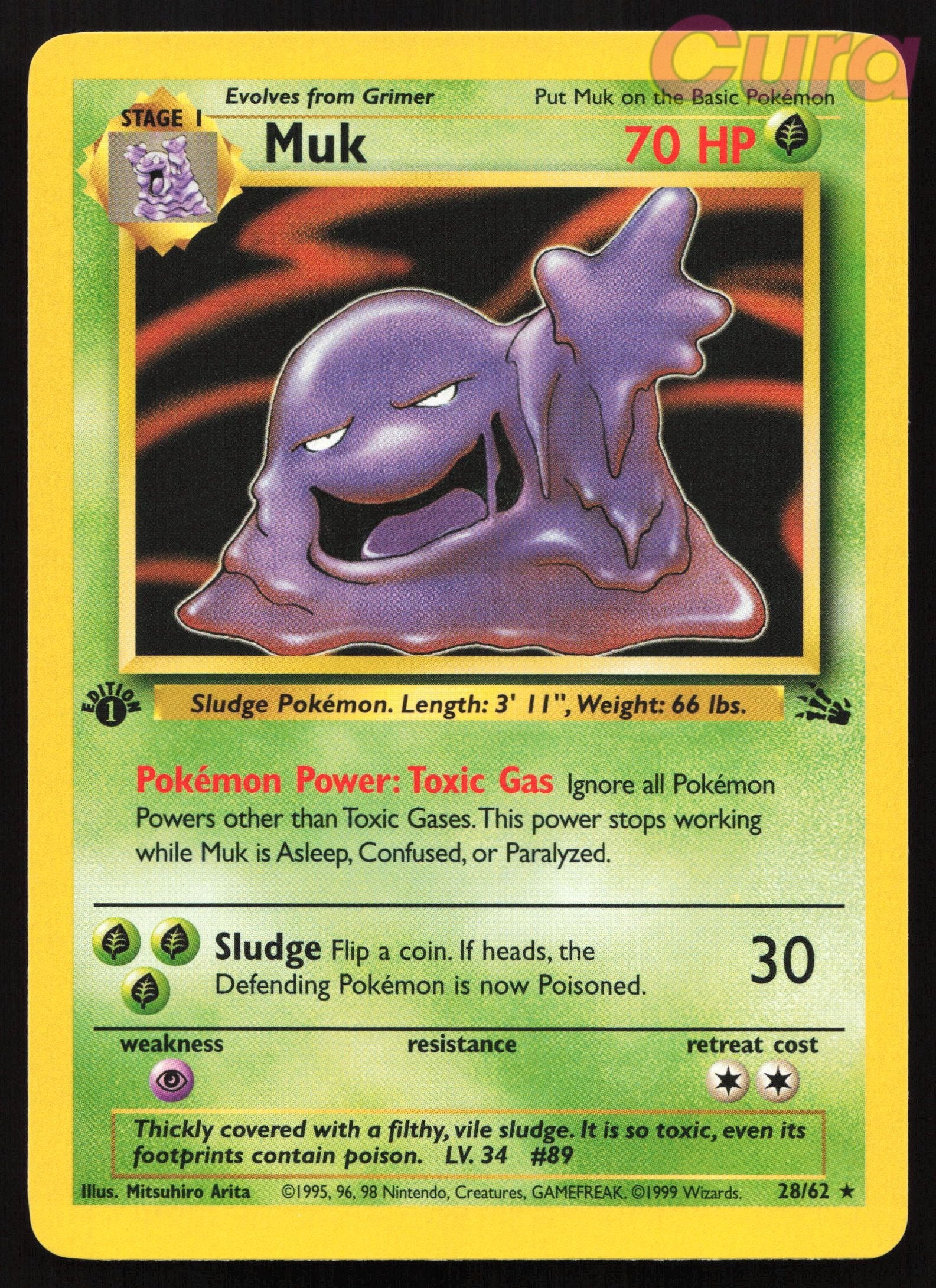 28 Muk 1st Edition - Rare - Fossil NM